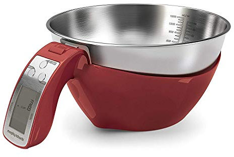 Morphy Richards 46611 Kitchen Scales, Equip Range, 3-in-1 Digital Scales with Jug, Red