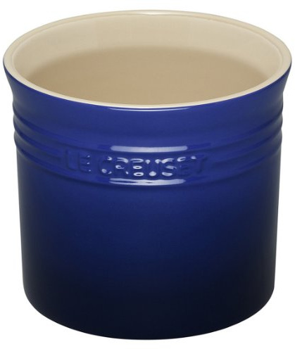 Le Creuset Stoneware - Recipiente para Utensilios de Cocina (tamaño Grande), Color Azul Marino