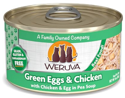 Weruva Classic Cat Food, Green Eggs & Chicken with Chicken Breast & Egg in Pea Soup, 3oz Can (Pack of 24)