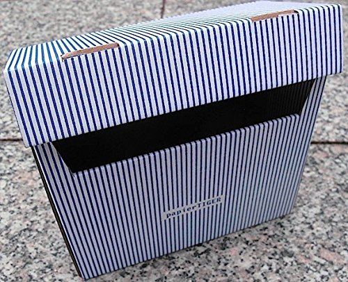 7 Papiertiger Karteikästen A7 Karton Design weißblau faltbar passend für bis zu 300 Karteikarten