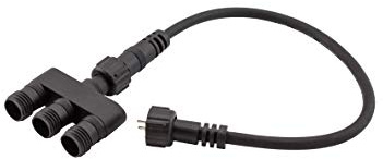 Kerry Electronics 3 Wege Verteiler, Mehrfachstecker für 12V Niedervoltstecksystem IP44, für LED-Beleuchtung und Pumpen, für Außenbereich, Outdoor, Gartenleuchten