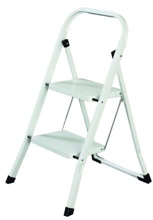 MAURER 23010106 Scala in Acciaio 2 gradini Uso Domestico, Chiaro