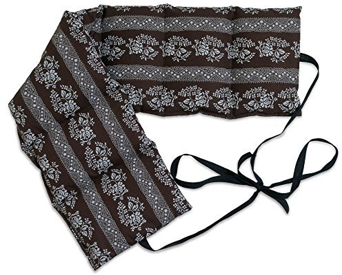 7 Chambers Cherry Stones Cushion with Straps | 25.6 x 5.9 in | Brown with Flowers| Warming Grain Cushion