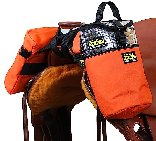 TrailMax Medium Horse Pommel Bags for Your Western Saddle; Insulated Saddle Bags for Horses; Camera or Cellphone Saddle Bag; Secured W/Straps Around Pommel of Western or Endurance Saddles;OR