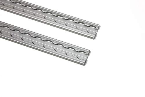 2 x Airlineschiene Flache Form, Alu-Airlineschiene, 20 mm Lochdurchmesser, 2 m, eloxiert