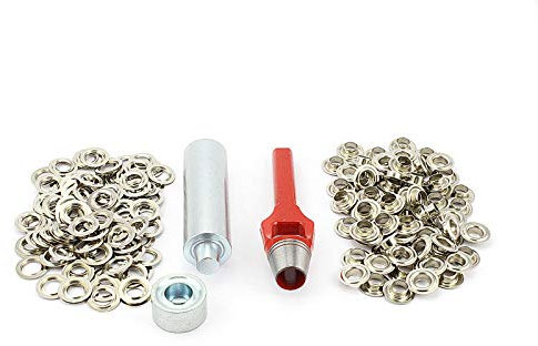 Profi Ösenset 8 mm x 100 Ösen Nickel DIN 7332 Locheisen Ösenwerkzeug Ösenpresse