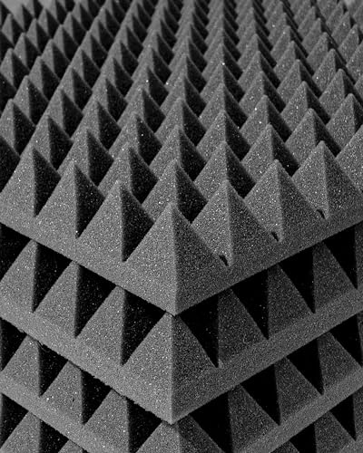 20 x Pyramidenplatten ca. 50x50x5cm B-Ware in geprüfter Qualität, (nochmals bis zu 50% reduziert!!), Anthrazit-Schwarz, Schaumstoff, Noppenschaum, Akustik, Dämmung, Schallschutz