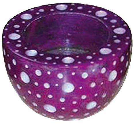 Teelicht Speckstein lila 6cm