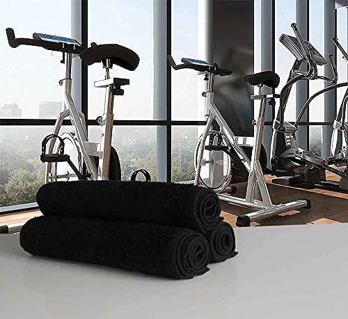 100% Cotton Gym / Sweat Towel, Black 30cm x 100cm, 500gsm - Bana Kuru Sports