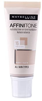 Maybelline Affinitone Unifying Foundation Cream Fondotinta in crema uniformante (16 Vanilla Rose), da 30 ml
