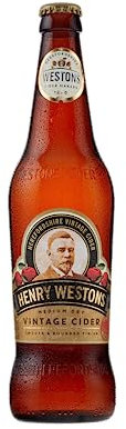 Henry Westons Vintage Glass Bottles, 8.2% ABV 12 x 500ml Multipack | Refreshing Medium Dry Sparkling Cider | Slowly Matured in Oak Vats for a Smooth & Rounded Flavour