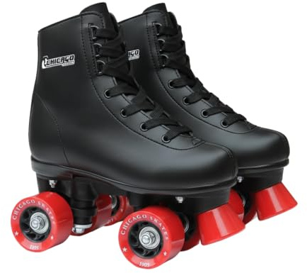 Chicago Boys Rink Roller Skate - Black Youth Quad Skates - Size J10, Chicago Boys Skate J10