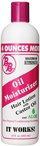 BB Oil Moisturizer, Hair Lotion With Castor Oil and Aloe, Maximum Strength, 12-Ounce Bottles (Pack of 6)
