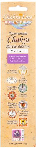 Berk Ayurvedische Chakra Meditations Räucherstäbchen, 14 Räucherstäbchen