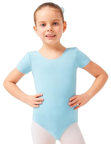 tanzmuster Ballettanzug Mädchen Kurzarm - Sally - Gr. 92-170 - aus weicher Baumwolle - Ballettbody Kinder Ballett Trikot