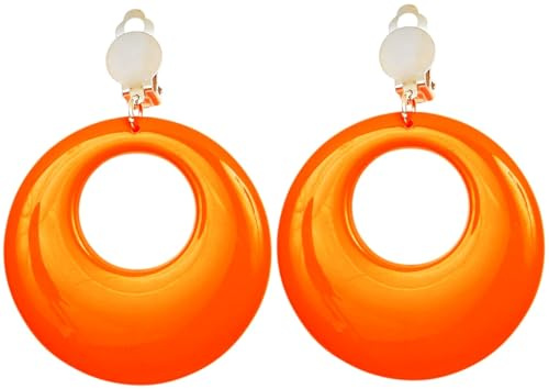 Sancto Neon Orange Ohrringe für Erwachsene