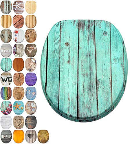 Sanilo Toilet Seat, Wide Choice of Wooden Toilet Seats, Stable Hinges, Easy to Mount (Lumber)