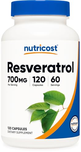 Nutricost Resveratrol 700mg, 120 Capsules - Vegan, Gluten Free, Non-GMO