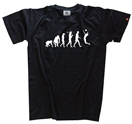 Shirtzshop Erwachsene T-Shirt Original Volleyball II Evolution, Schwarz, L, ss-Shop-evo_voll2-t