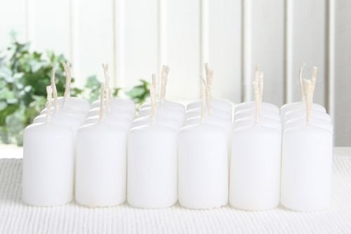 Baumkerzen/Mini-Stumpenkerzen 5x3 cm (24er Pack), weiß