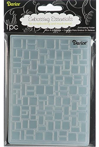 Darice 1217-59 Prägeschablone, Ziegelwandmuster, Plastik, transparent, 10,8 x 14,6 x 0,4 cm