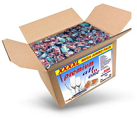Spülmaschinentabs All in One, 10 kg (ca. 500 Stück) | Qualitätsware, für jede Spülmaschine geeignet