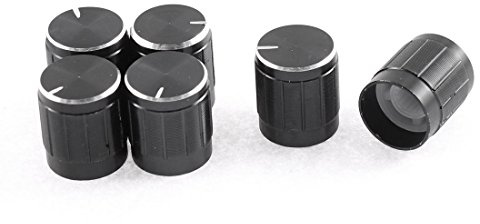 sourcingmap Lamp Dimmer Control Rotary Knob Cap 15 X 17mm 6Pcs Black