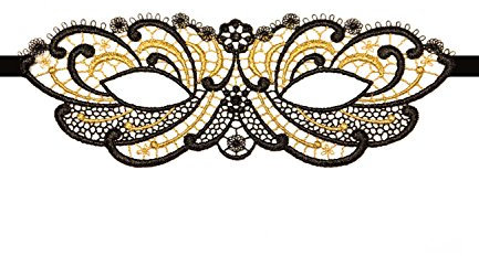 Lucky Cheeks - Queen of Love Maske - Schwarz/Gold Augenmaske