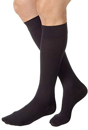JOBST Relief 15-20mmHg Compression Stockings Knee High, Closed Toe, Black, Large Full Calf