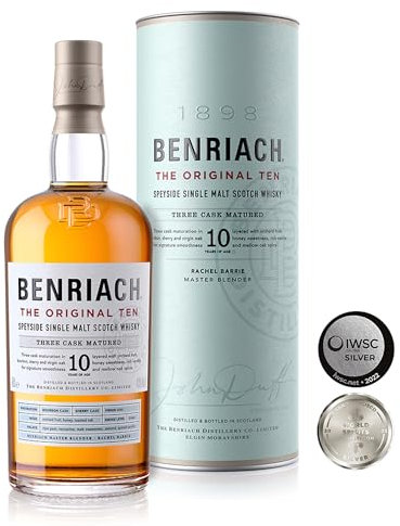 Benriach The Original 10 - Speyside Single Malt Scotch Whisky - Inklusive Geschenkverpackung - Vielschichtige Aromen von Obst und süßem Malz - 0.7L/43% Vol.