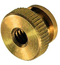 UNICORP THN5001-M01-F16-256 1/4 Round Knurled Thumb Nuts, 2-56 THD x 1/4 OD, Brass QTY-10