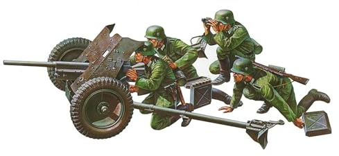 Tamiya 300035035 - 1:35 WWII Deutsche Pak 35/36 mit Figuren (4), Panzerabwehrkanone, 3.7cm, Einzigartige Taille