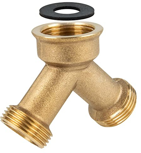 tecuro Y - Gabelstück für Auslaufventile und Geräteventil, 3/4 Zoll, EPDM-Dichtung, MS CW617N, nach Trinkwasserverordnung 50930-6, warmgepresst