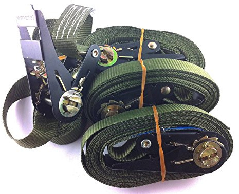 iapyx 4X Ratschenspanngurt Spanngurt mit Ratsche 6 Meter EN Norm Farbe: Bundeswehr Oliv
