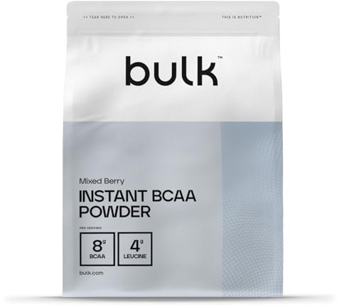 Bulk Pure Instant Branched Chain Amino Acids (BCAA) Powder, Mixed Berry, 500 g, Packaging May Vary