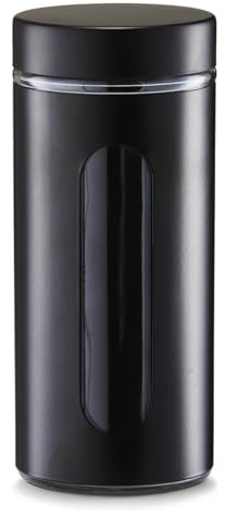 Zeller 19797 Vorratsglas, 1200 ml, schwarz
