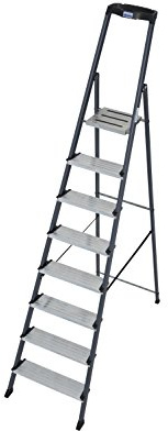 KRAUSE Stehleiter Securo eloxiert, 8 Stufen, 126467