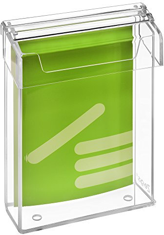 Zeigis DIN A5 Prospektbox/Prospekthalter/Flyerhalter im Hochformat, wetterfest, für Außen, mit Deckel, aus glasklarem Acrylglas