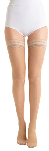 Relaxsan Basic 870 (Hautfarbe 5/XXL) Oberschenkel Stützstrümpfe Damen 18-22 mmHg, mit Silikonband, Kompressionsstrümpfe 140 den