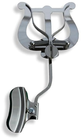 Marschgabel für Posaune (vernickelt) - Zur Befestigung am Becher -Notenhalter aus vernickeltem Messing