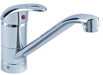 Bristan Java Low Spout Kitchen Tap , Chrome, J SFSNK EF C | Classic Design, Swivel spout, Top fix EasyFit installation, Single lever operation, Kitchen mixer tap, Lifetime Cover