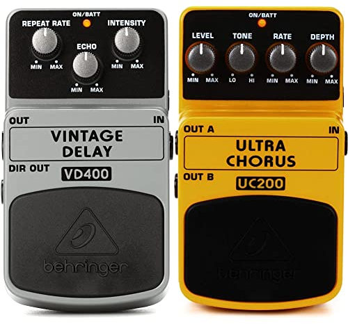 Best Price Square Guitar Pedal, Vintage DELAY VD400 by BEHRINGER & Behringer UC200 Ultimatives Stereo-Chorus-Effektpedal
