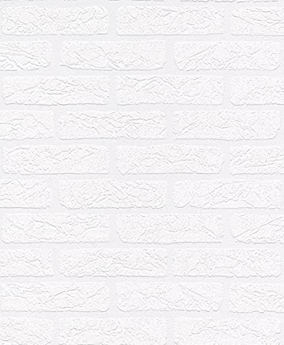 rasch Tapete 309627 - Papiertapete mit Stein-Optik in Weiß