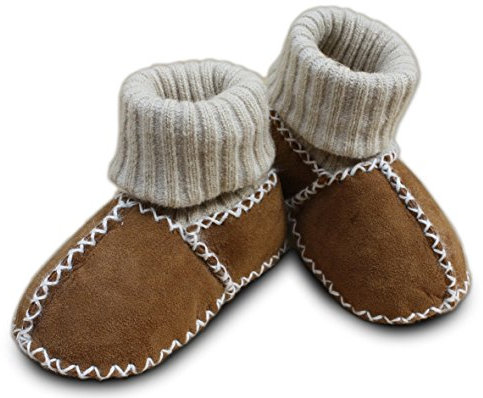 Erstlingsschuhe Baby Lammfellschuhe Strümpfe Socken (20/21, camel)