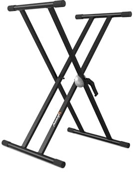 Audibax Onyx 130 Soporte Premium Tijera Doble para Teclado (Yamaha, Casio, Roland, Korg)