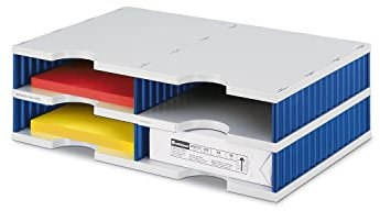 styrodoc Sortierstation Duo mit 4 Fächern/268020238 485x331x153mm grau/blau