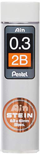 Pentel Ain STEIN C273 Feinmine, 15 Minen je Dose, 0.3 mm, Härtegrad 2B (1 Dose)