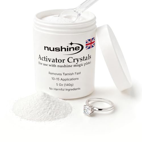 Nushine Silver Cleaning Activator Crystals 5oz | Eco-Friendly Tarnish Remover Powder for Jewellery, Silver & Metals | Works with Magic Cleaning Plate | UK Formula