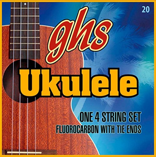 GHS Ukulele Fluorocarbon Tie Ends - Ukulele String Set, Hawaiian D-Tuning
