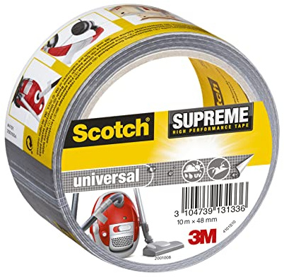 Scotch 4101S10 Nastro Adesivo Telato per Riparare e Rinforzare, Grigio